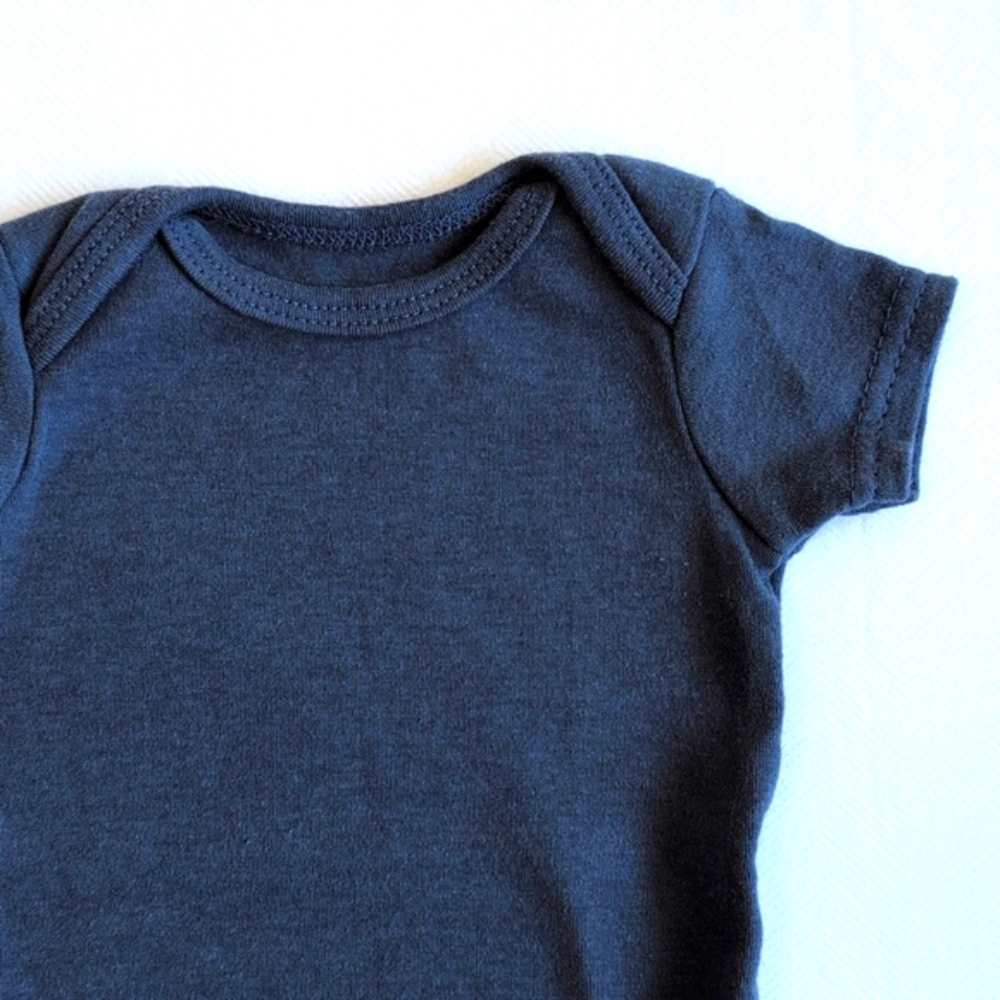 chick pea basic blue cotton short sleeve bodysuit diaper shirt newborn baby boy